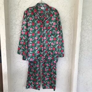 Mary Engelbreit 2Pc Roses, Mistletoe Christmas Holiday Pajamas, SzM, NWOT